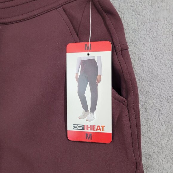 NEW 32 Degrees Heat Womens M Burgundy Jogger Pants  Cargo Scuba - Picture 6 of 7